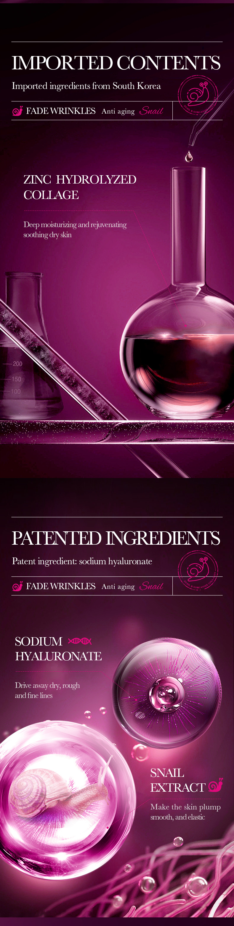 Solution d'essence de collagène d'escargot recombinant SADOER_voghion.com