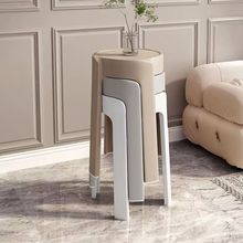 家用塑料凳子加厚圆凳现代简约创意客厅可叠放摞叠餐桌塑胶收纳凳