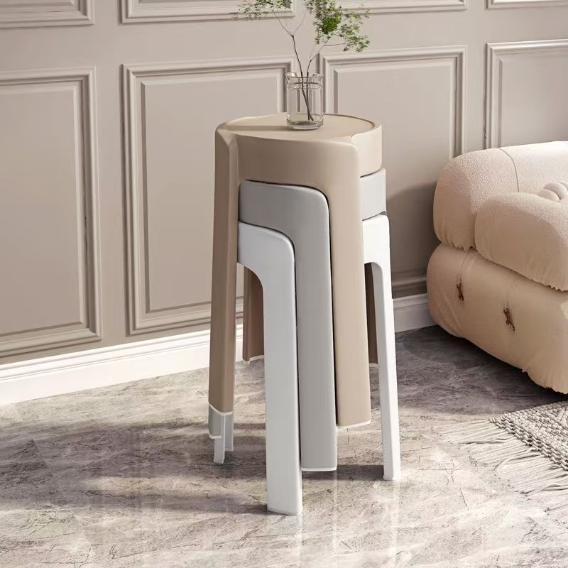 家用塑料凳子加厚圆凳现代简约创意客厅可叠放摞叠餐桌塑胶收纳凳