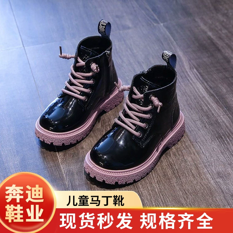 Сапоги для девочек, новинка 25, детские полусапожки из натуральной кожи, корейские сапоги принцессы на толстой подошве для маленьких девочек, одинарные сапоги, универсальный стиль