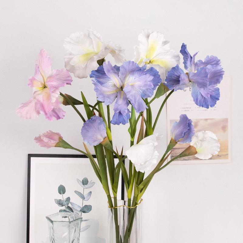 Artificial Flowers Alice Iris Oil Painting Color Fake Flowers Home Living Room Decoration Hotel Soft Decoration Flower Arrangement Photography Props