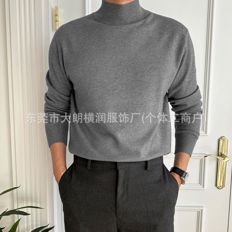2026 Spring Cross-Border Amazon Men's Sweater Pullover with Textured Half-Turtleneck and Long Sleeves 2026 Spring Cross-Border Amazon Men's Sweater Pullover with Textured Half-Turtleneck and Long Sleeves