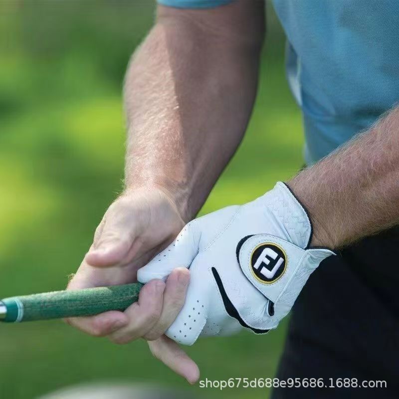 Footjoy 새로운 골프 장갑 남성과 여성의 양가죽 부드럽고 편안한 야외 미끄럼 통기성 노란색 라벨