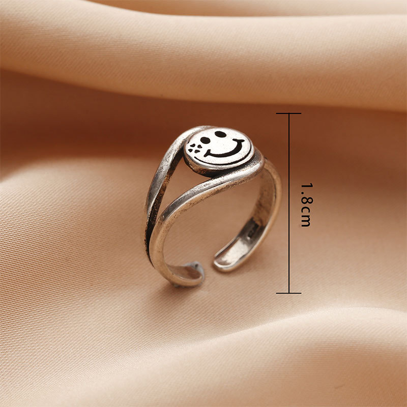 Korean version Dongdaemun Taeyin Castle ring, a retro, aged, individualistic, and cool style open ring accessory on Instagram pic 16