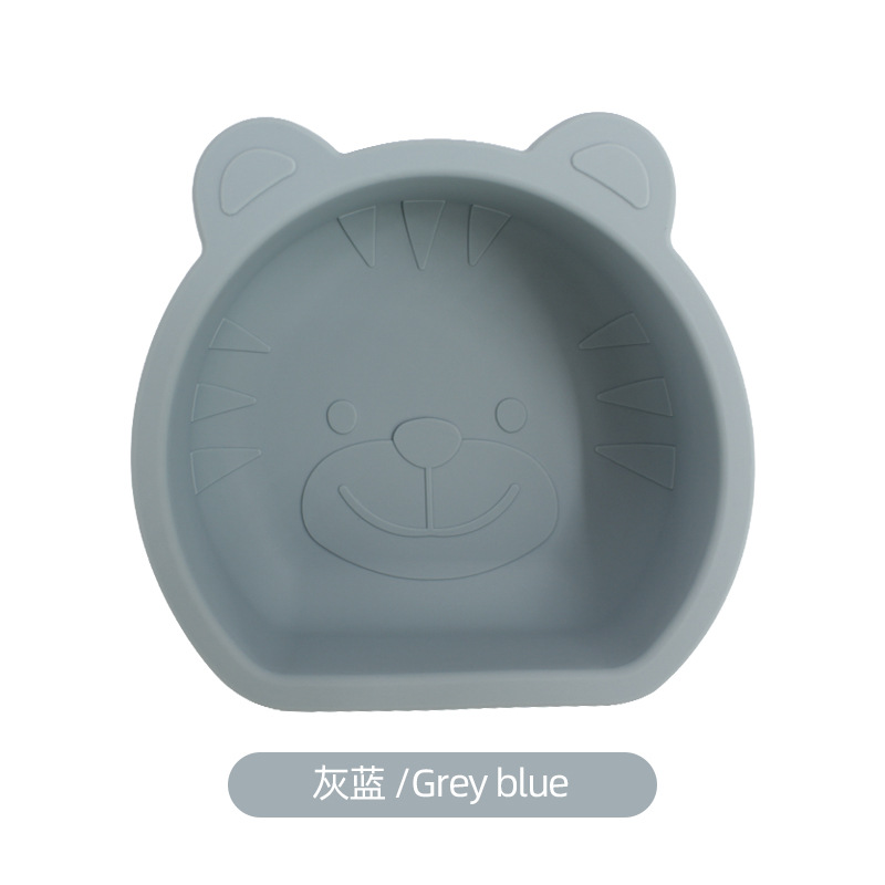 Alimentos de silicona para bebés cuenco de alimentos suplementarios para niños cubiertos para bebés hogar tigre cuenco con ventosas al por mayor