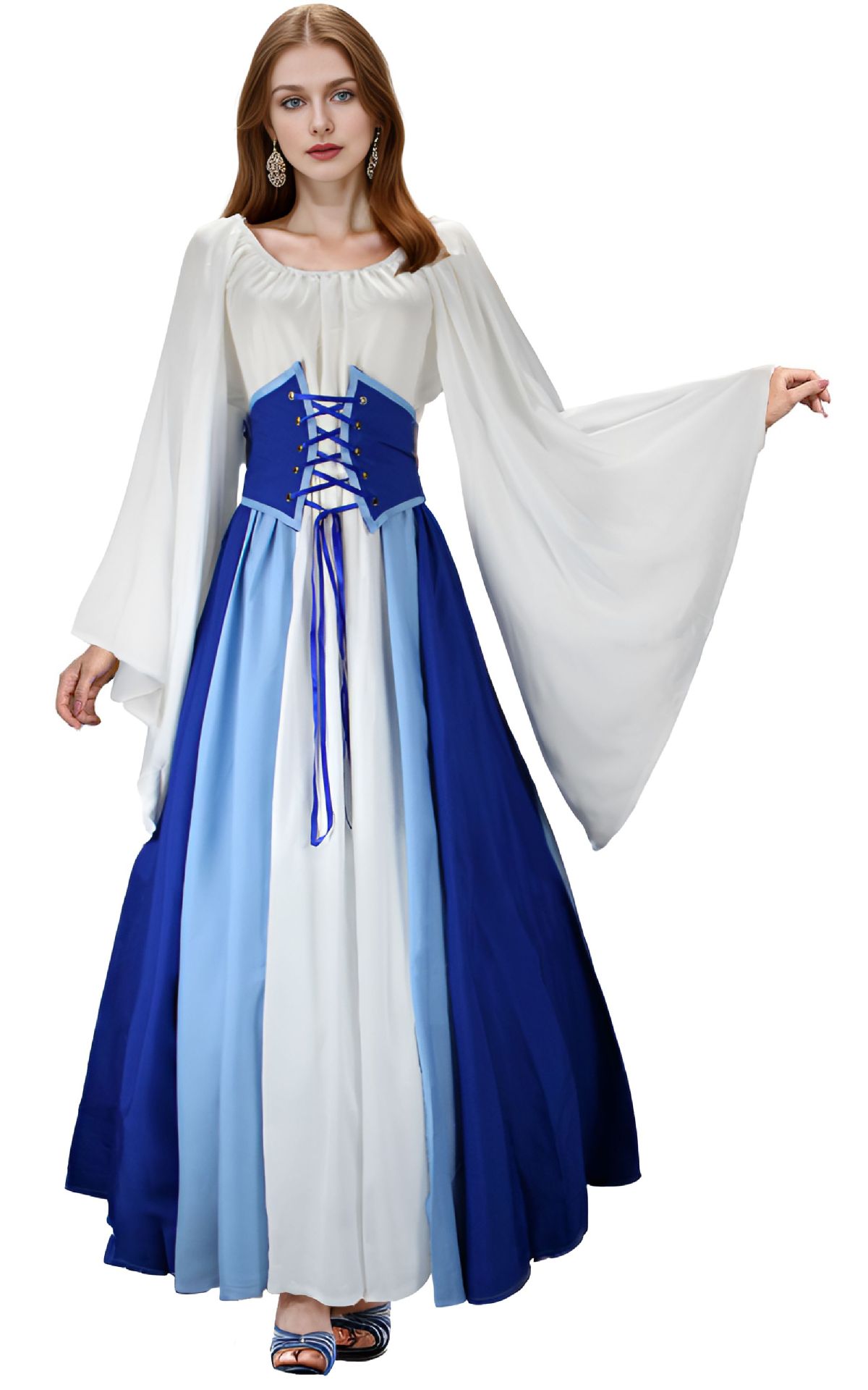 Halloween cos medieval renacimiento mujeres mono vestido largo traje de la etapa juego de rol traje Retro