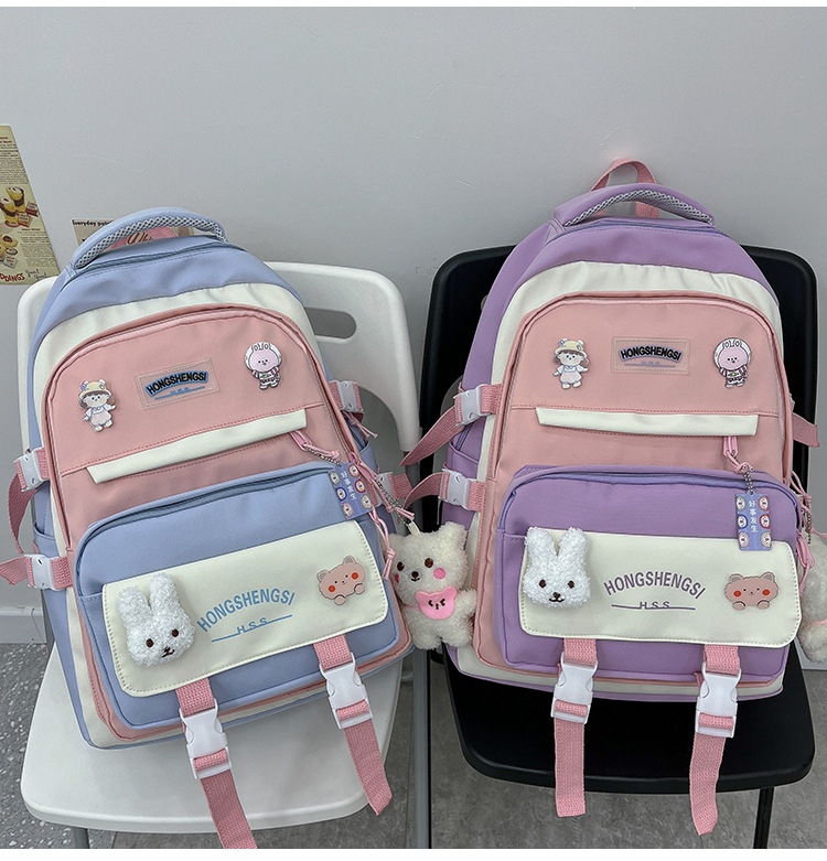 2023 Nueva Mochila Escolar Para Estudiante De Secundaria Para Hombre Y Mujer, Mochila De Viaje De Temporada De Apertura De Dibujos Animados De Gran Capacidad Al Por Mayor display picture 1