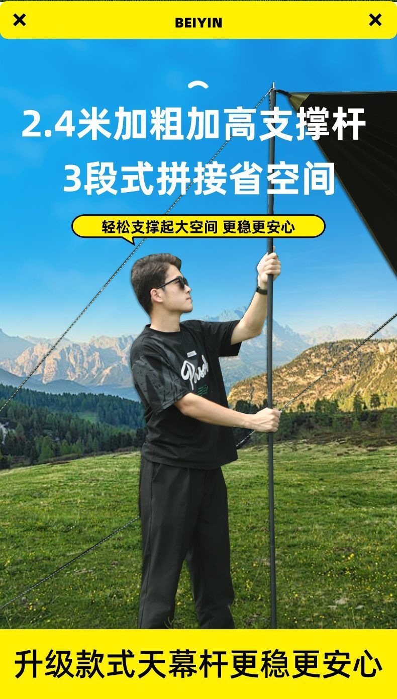 Car Side Tent, Suv Side Awning, Rear Sunshade, Outdoor Camping Car Canopy, Off-Road Tent