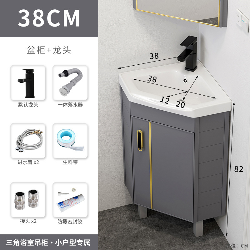 Piso lavabo gabinete combinación pequeño apartamento baño triángulo mesa de lavado esquina lavabo piscina