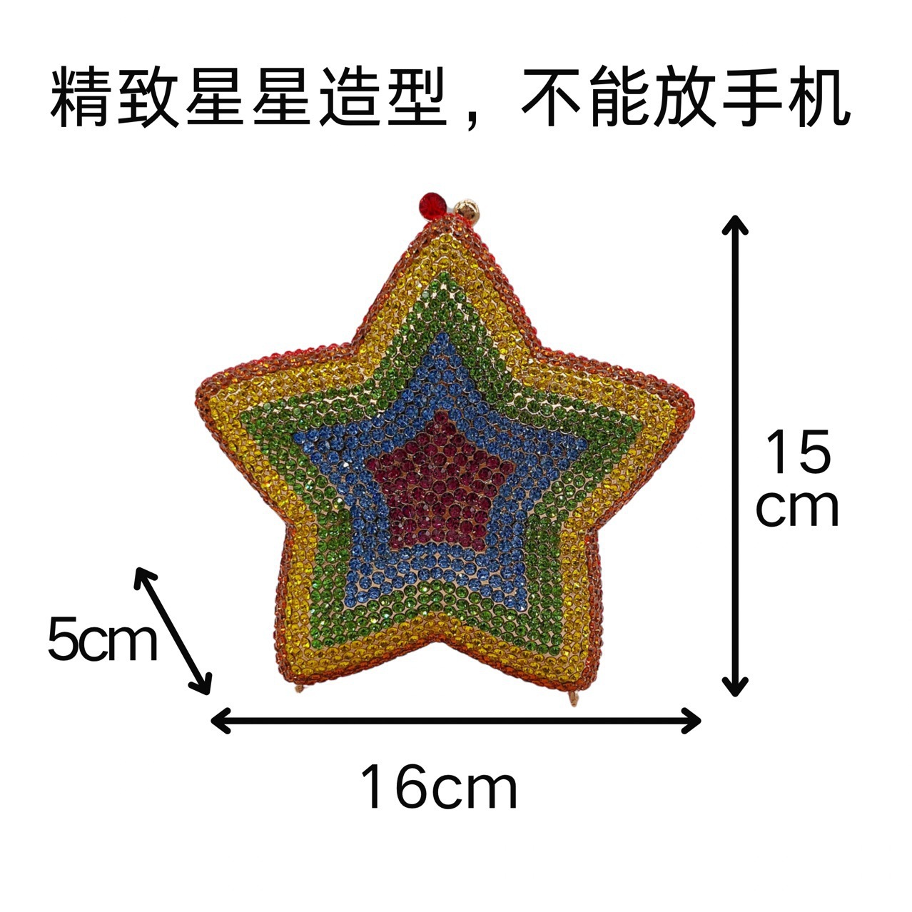 Seleccione estrictamente el nuevo paquete de banquete de diamantes de estrellas, bolsas de mano de diamantes de mujer, embrague de rhinestone de estrellas