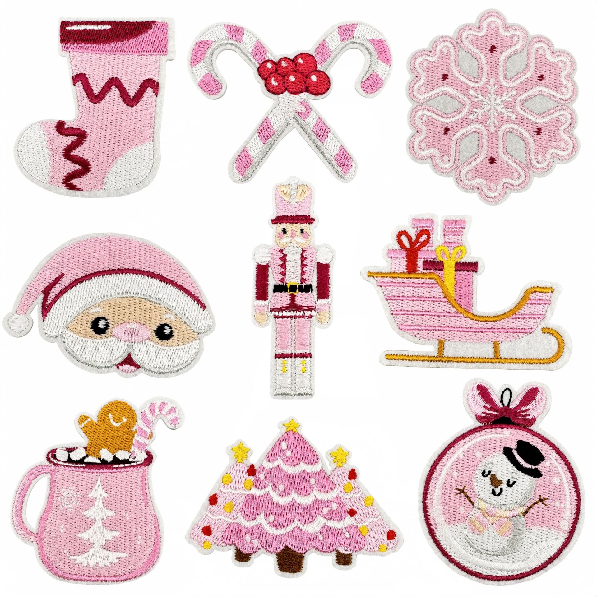 电脑绣花标可爱粉色系列徽章礼物补丁贴服装辅料DIY手账刺绣贴布