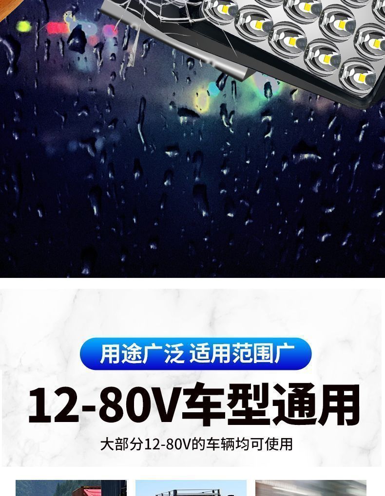 Car Led Lights with Strong and Ultra-Bright High and Low Beams, 12V-80V, for Electric Vehicles, Tractors, Headlights, Four-Wheel Vehicle Lights, and Modified Spotlights