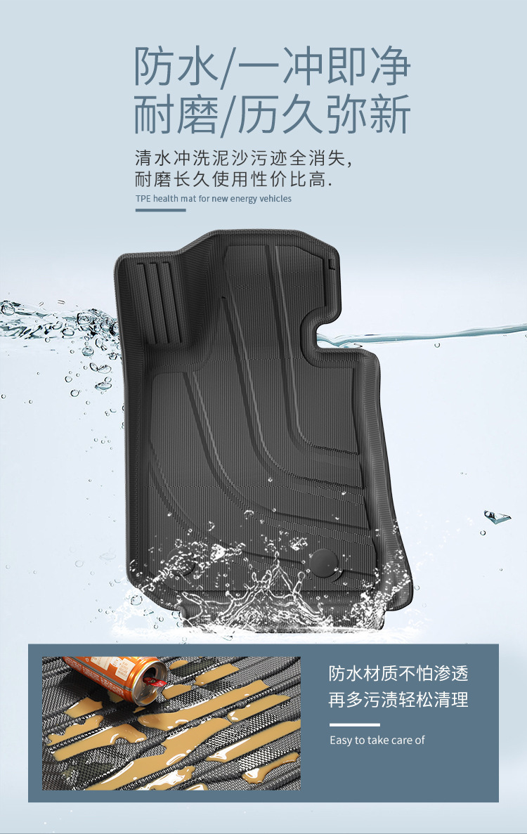 Suitable for 23 Bmw I3 Car Special Floor Mats Tpe Floor Mats Stain-Resistant, Waterproof and Fully Environmentally Friendly Trunk Mats