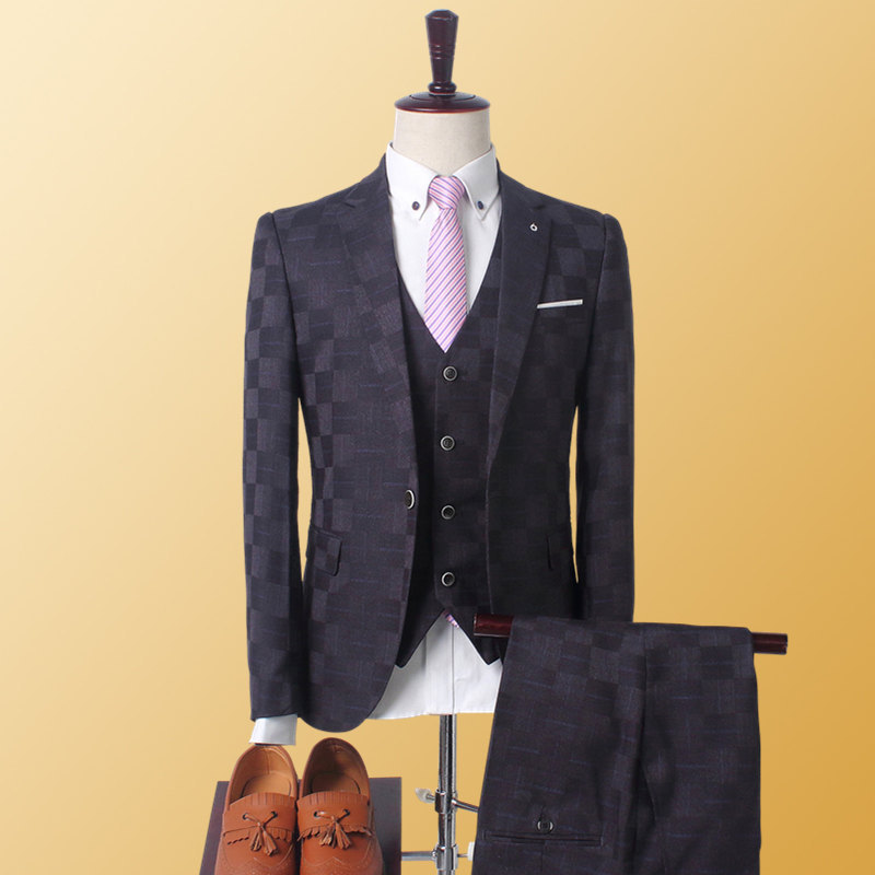 Abbigliamento maschile Completo da uomo Completo da uomo Completo a tre pezzi Completo da uomo Completo a quadri Completo da uomo Casual da uomo Professionale Slim Abito da sposo Abito da sposo Abito da sposa_voghion.com