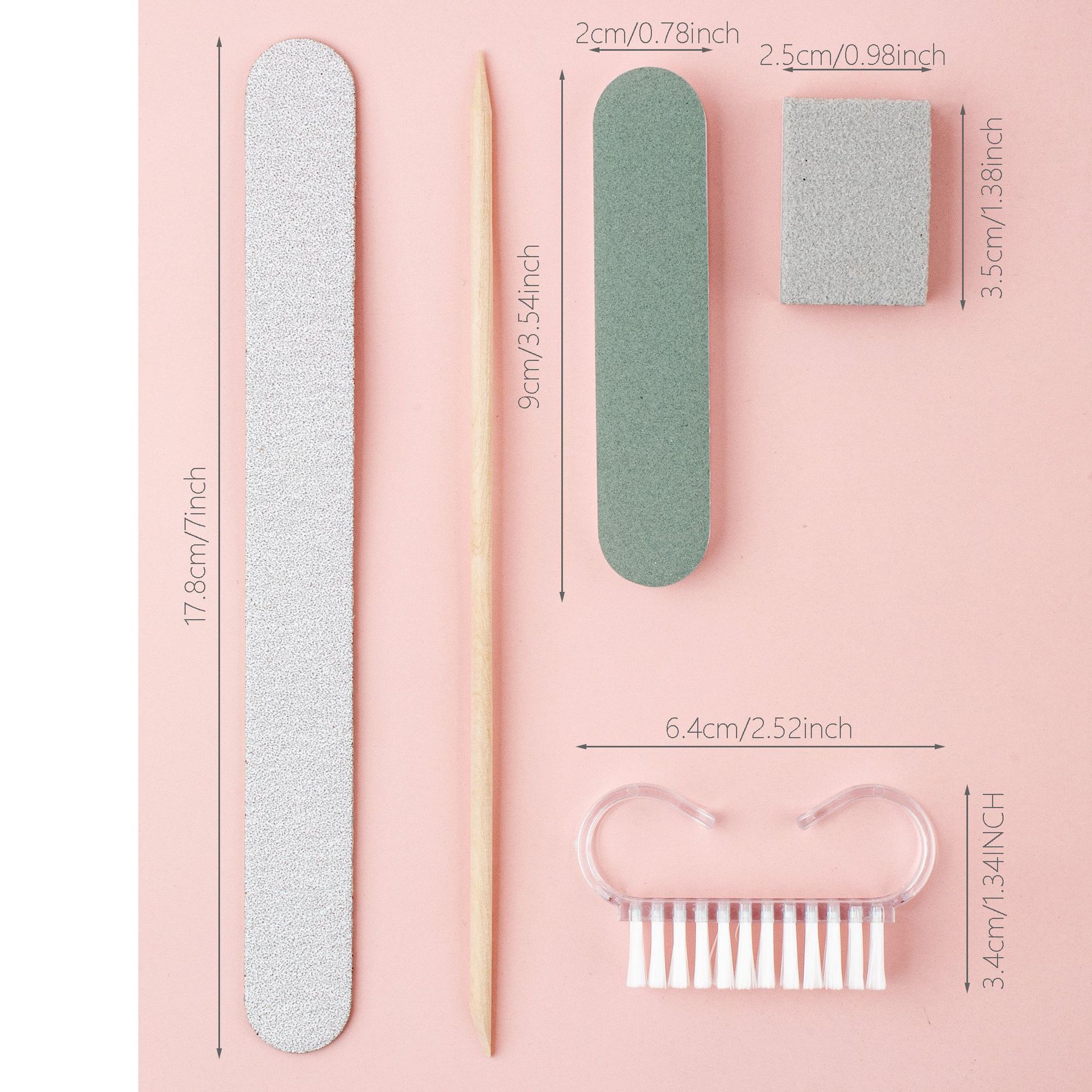 Explosiones transfronterizas de manicuría pulido limpio pulido 5 piezas de archivo de uñas para eliminar la piel muerta de los dedos regalos del hotel