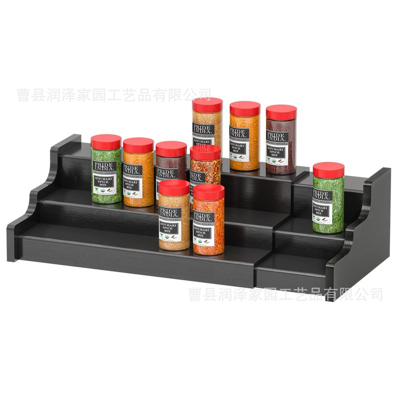 竹制多层调料架厨房台面伸缩收纳架阶梯式调料瓶置物架香料整理架|undefined