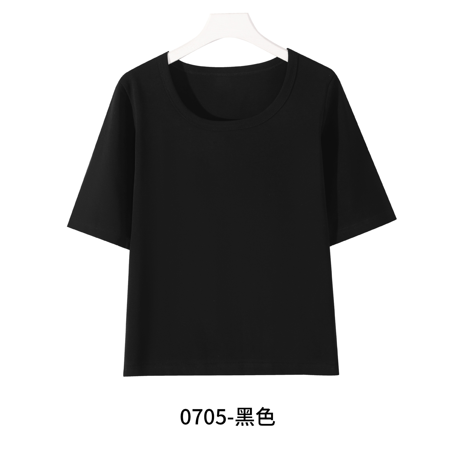 편안한 면 여성용 중간 소매 705 블랙