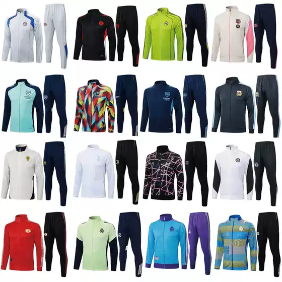 2526 Long Pull Football Training Suit Real Madrid Manchester United Juventus Miami Portugal Chelsea Inter Milan Corinthians