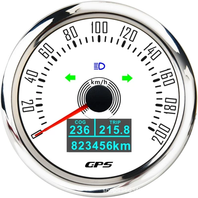 Universal Retro GPS: automobile instrument - 200km-white-plate