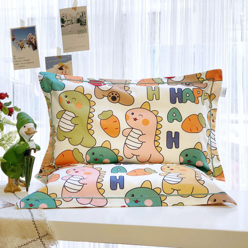 Ins style cartoon pure cotton 60 count cotton type A infant pillowcase 30*50 baby pillowcase student pillowcase
