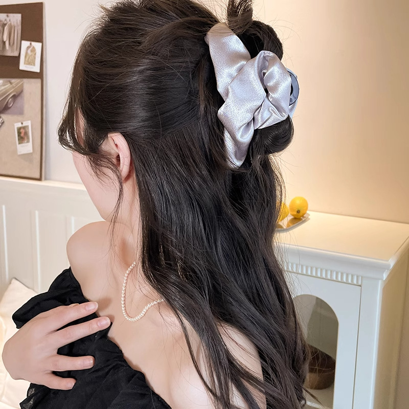 女性用の高級気質リボンクリップ、韓国風万能ヘアクリップ、後頭部のヘアシャーククリップ、ヘアクリップ、ヘッドドレス|undefined
