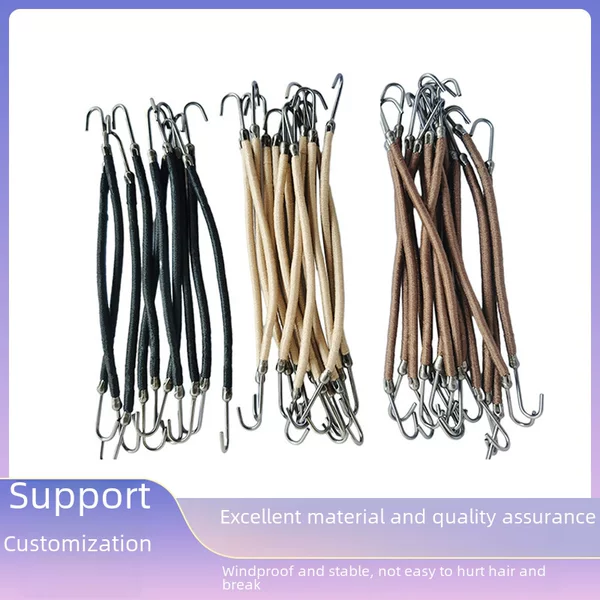 Special Latin Dance Hair Tie with Double Hooks, Professional Styling for Ballroom Dance Competition, Elastic Hair Band with Hooks