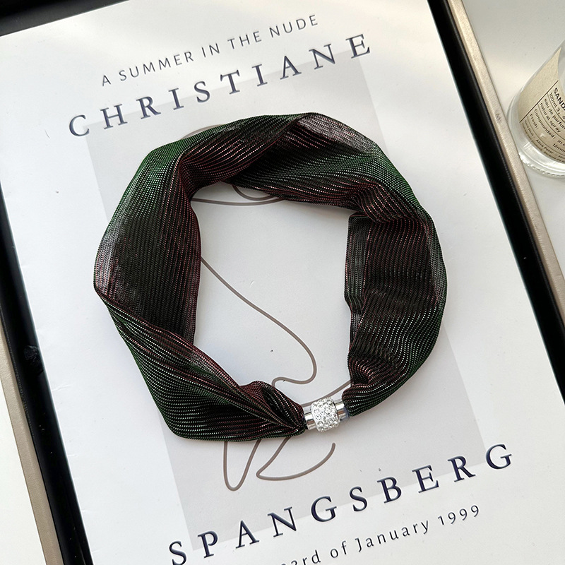 Moda de verano colorido bufandas de seda de absorción de cuello ocio de mujer ocio temperamento red bufandas cortas