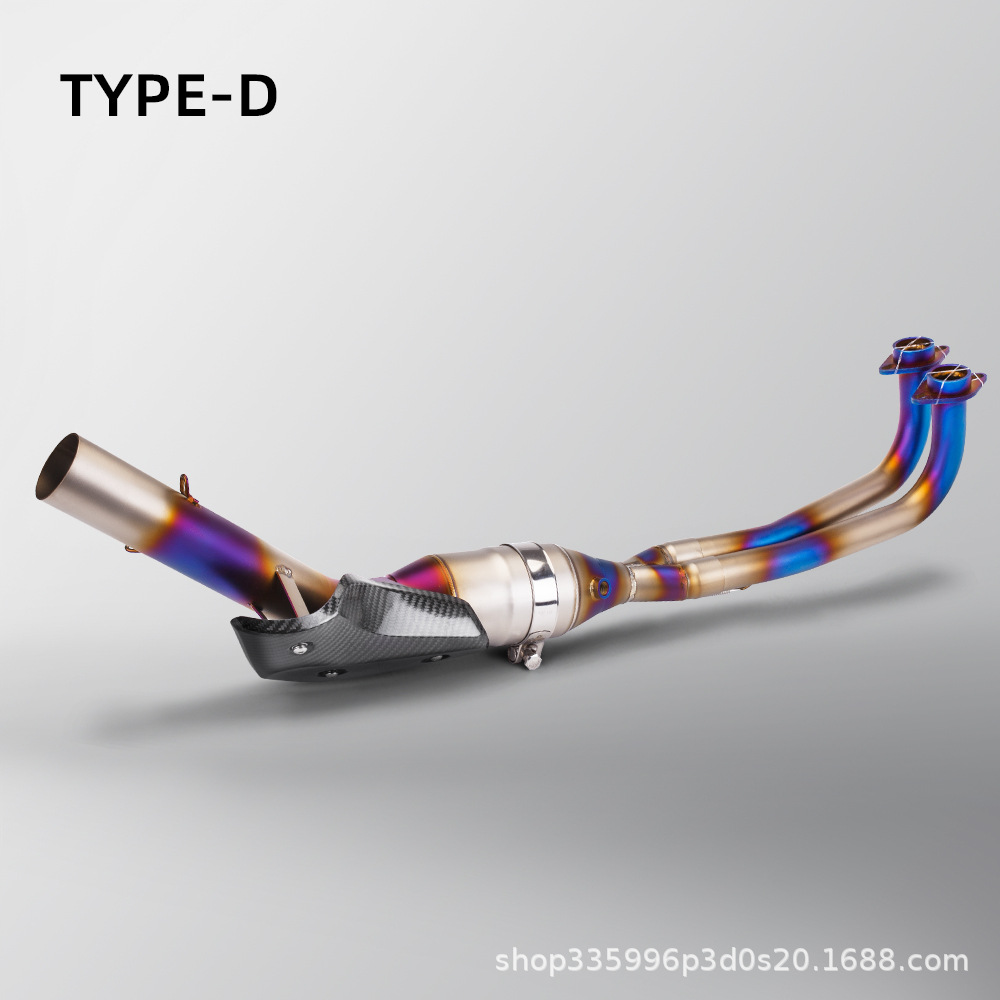 Motorcycle Exhaust Modification T-Max560 Stainless Steel Front Section with Carbon Fiber Anti-Scalding Cover + K198 Carbon Fiber Tail Section