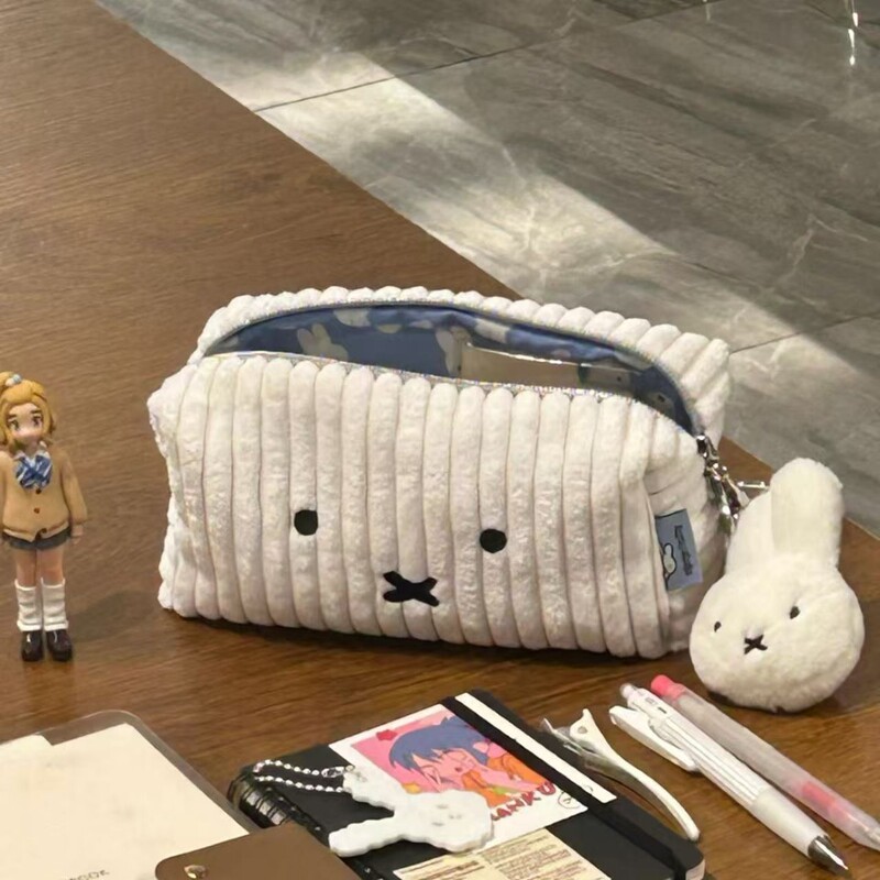 New Miffy Rabbit Pencil Bag Ins Casual Corduroy Cosmetic Bag Stationery Storage Bag Large Capacity Student Pencil Case New Miffy Rabbit Pencil Bag Ins Casual Corduroy Cosmetic Bag Stationery Storage Bag Large Capacity Student Pencil Case