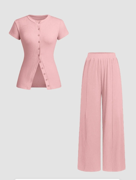 Completo due pezzi da donna con pantaloni e top a maniche_voghion.com