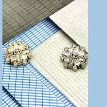 十字镶钻双圈金属纽扣小香名媛风呢子大衣外套西装皮草毛衣装饰扣