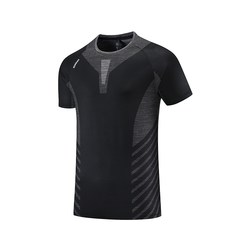 Verano corriendo ropa de secado rápido hombres de seda de hielo de fitness manga corta casual cómodo deportes camiseta cuello redondo al aire libre de los hombres UA