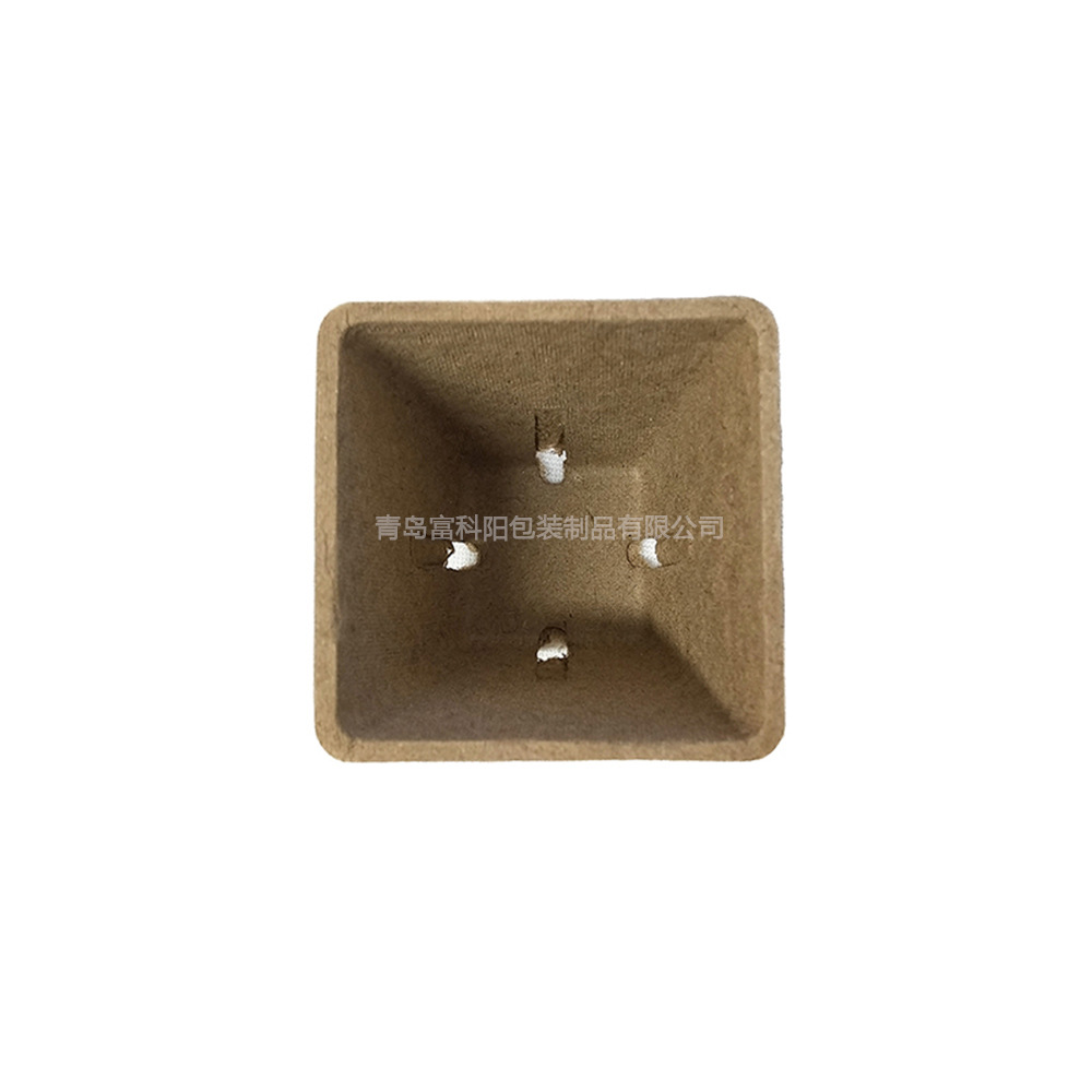 Macetas de pulpa de papel desechables para plántulas, cuadradas de 6 cm, con 4 agujeros, protegen las raíces durante la germinación de las semillas image 6