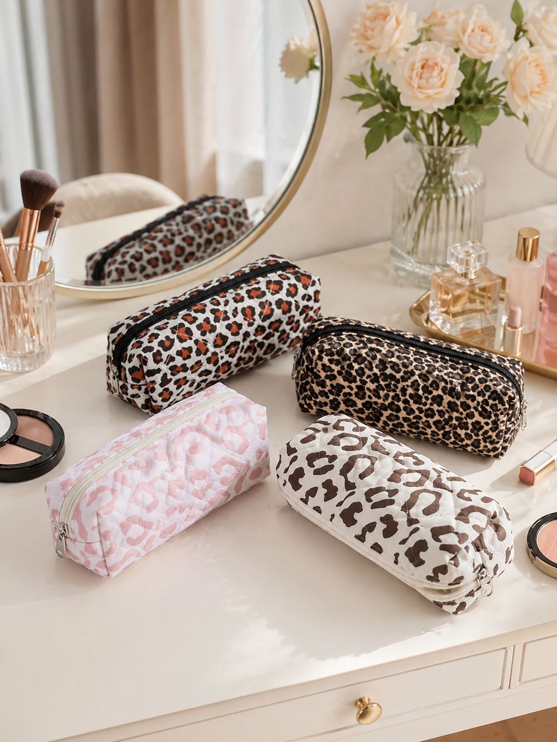 capacious handheld cosmetic bag