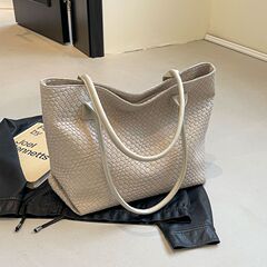 今年新款时尚质感编织纹手提大包包女士通勤单肩包外出旅行托特包