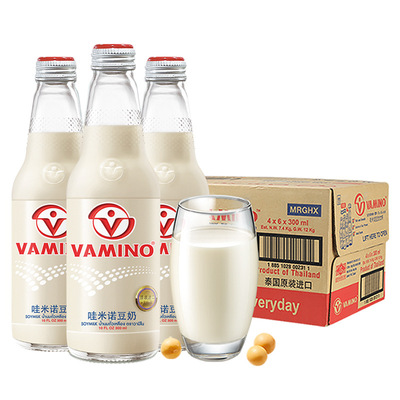 [泰国哇米诺原味豆奶300ml*24瓶整箱装植物蛋白饮料营养早餐奶豆乳]
