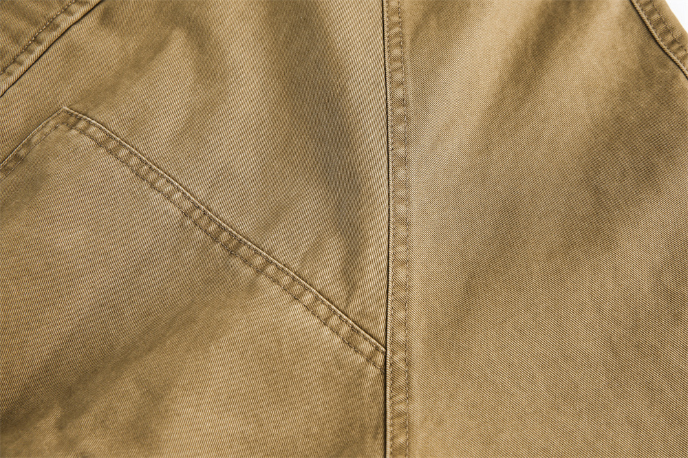 Men's Stand Collar Patchwork Workwear Jacket Loose Fit Trendy Top_voghion.com