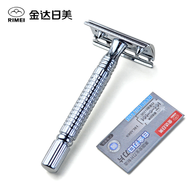 Japan-US Razor A2001 Manual Men's Shaving Razor Stand Kin Dai Japan-US 2001 with Blades for Leg Hair Removal