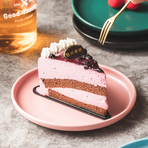 444Z wholesale 6-inch color glazed matte ceramic dessert plate cake plate household Western food plate snack plate bone plate round