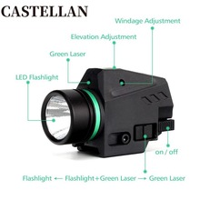 战术LED绿色激光手电一体 绿光下挂手电筒战术激光手电一体