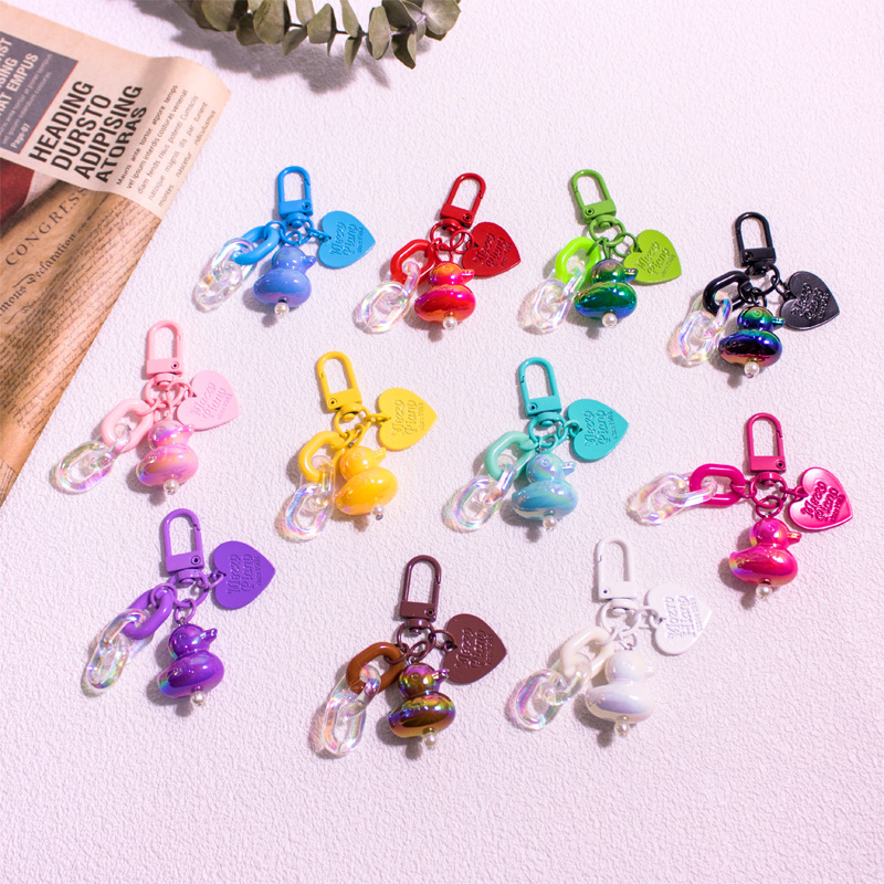 16g Weight Bag Pendant, Keychain Classification 1 Piece Quantity Daily, Party Occasion Resin Material Duck Pattern Unisex Gender Cute Style Cute Duck Resin Unisex Bag Pendant Keychain 1