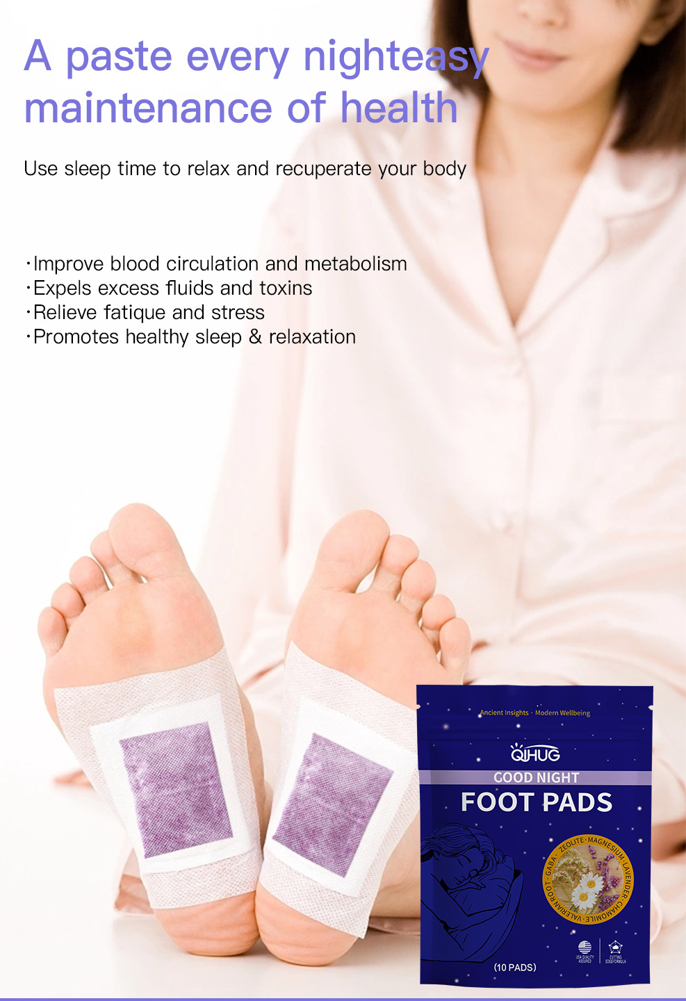 Lavender Foot Pads 10pcs Herbal Foot Care Soothing Night Relaxation specifications