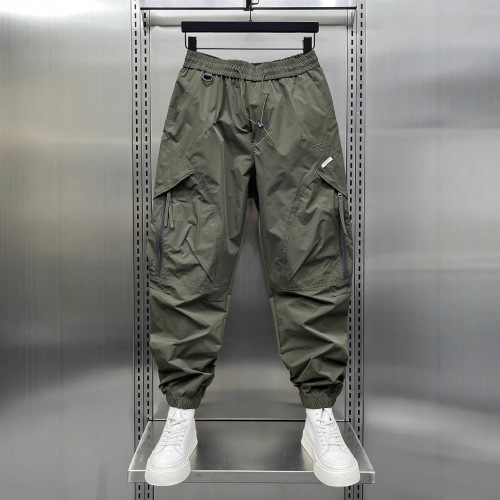 Champion brand work pants for men, summer thin loose pants, summer ankle-length pants, trendy American punk cool nine-inch pants