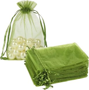 Manufacturer's Ready-made Plain Gauze Bag Pure Color Organza Hard Drawstring Gauze Bag Toy Gift Packaging Bag