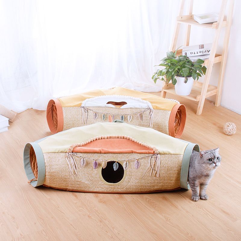 猫隧道猫咪玩具滚地龙通道游戏睡窝猫咪帐篷可钻洞四季通用可折叠