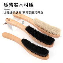批发跨境外贸高品质长柄纯马毛衣帽刷天然实木马鬃毛床刷清洁除尘