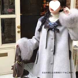 韩系2025新款秋冬呢子大衣感气质格子毛呢外套女图片色有吊牌