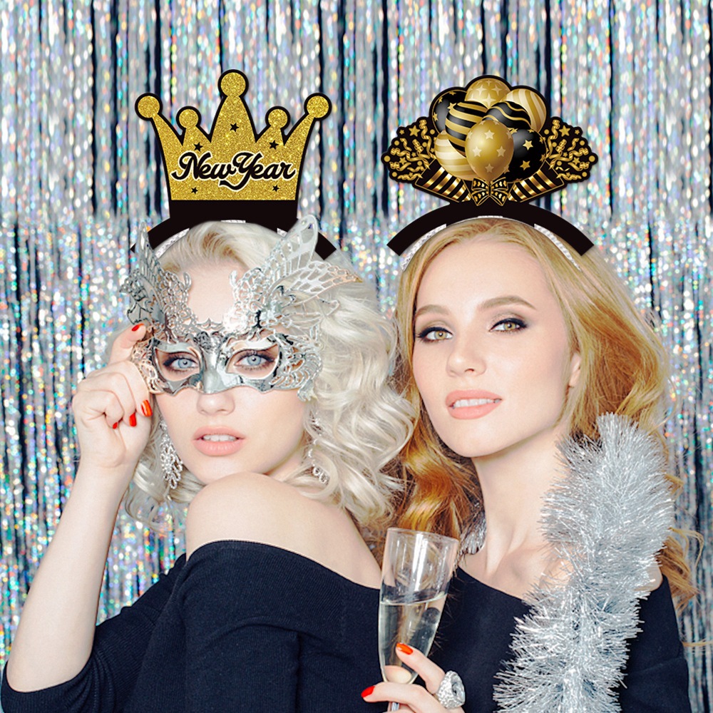 Transfronterizo día de Año Nuevo Fiesta decoración diadema accesorios para el cabello Feliz Año Nuevo diadema Año Nuevo decoración suministros