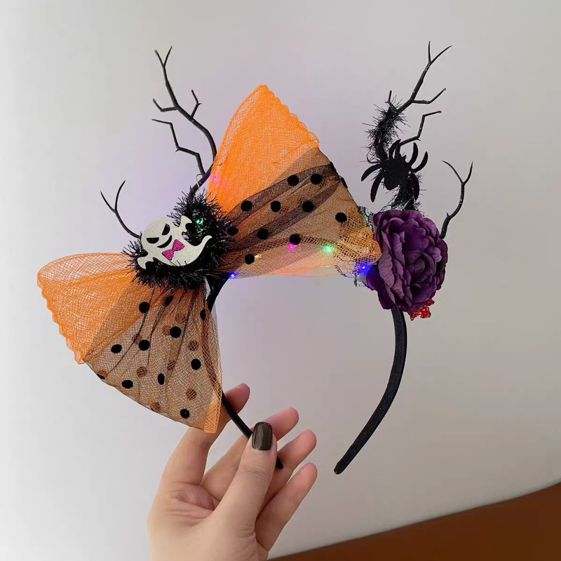 ハロウィンダークフラワー鹿の角の枝ヘッドバンドダンスパーティー模擬蝶ヘッドバンド面白い写真コスプレ|undefined