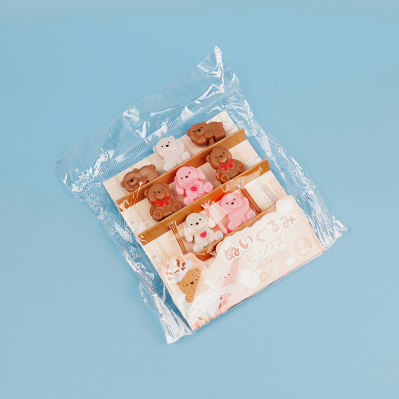 Cartoon japonés encantador tenedor de fruta transfronterizo venta caliente stick de fruta creativa decoración mini tenedor de fruta al por mayor